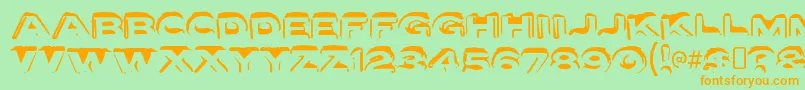 LettersetaRegular Font – Orange Fonts on Green Background
