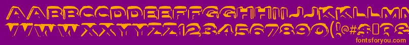 LettersetaRegular-Schriftart – Orangefarbene Schriften auf violettem Hintergrund