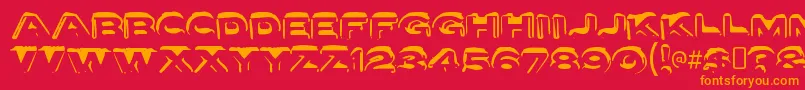 フォントLettersetaRegular – 赤い背景にオレンジの文字