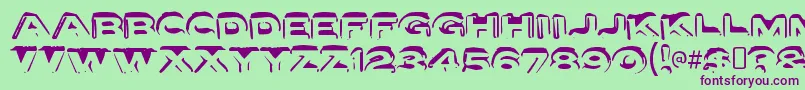 LettersetaRegular-fontti – violetit fontit vihreällä taustalla