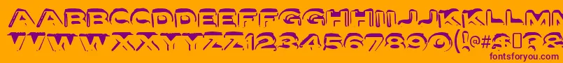 LettersetaRegular-Schriftart – Violette Schriften auf orangefarbenem Hintergrund