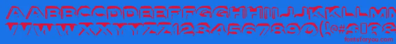 フォントLettersetaRegular – 赤い文字の青い背景