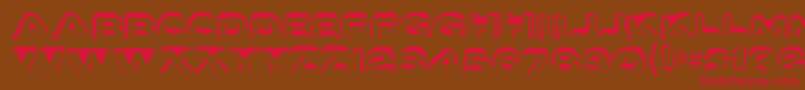 Fonte LettersetaRegular – fontes vermelhas em um fundo marrom