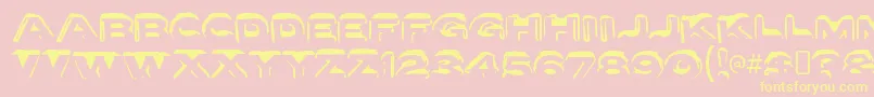 Fonte LettersetaRegular – fontes amarelas em um fundo rosa