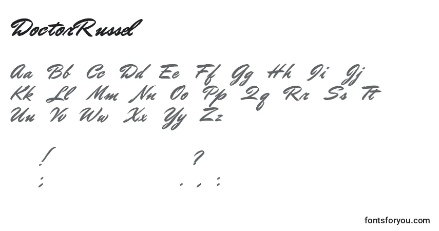 Шрифт DoctorRussel – алфавит, цифры, специальные символы