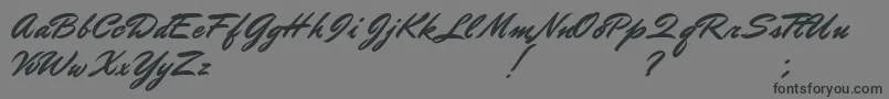 DoctorRussel-Schriftart – Schwarze Schriften auf grauem Hintergrund