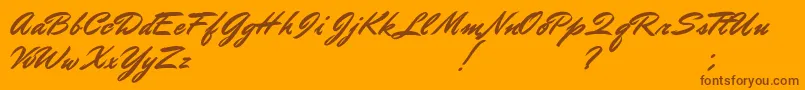 DoctorRussel Font – Brown Fonts on Orange Background