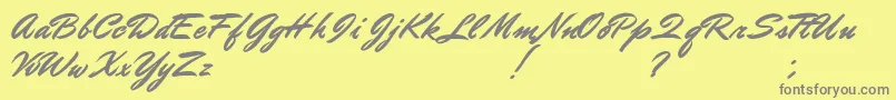 DoctorRussel Font – Gray Fonts on Yellow Background