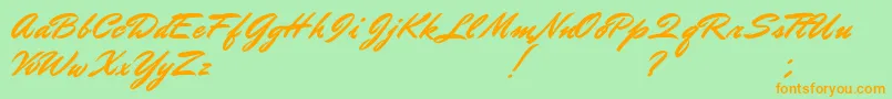 DoctorRussel Font – Orange Fonts on Green Background