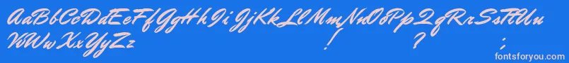 DoctorRussel Font – Pink Fonts on Blue Background