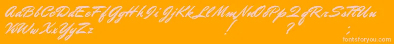 DoctorRussel Font – Pink Fonts on Orange Background