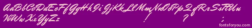 DoctorRussel Font – Pink Fonts on Purple Background