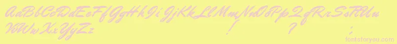 DoctorRussel Font – Pink Fonts on Yellow Background