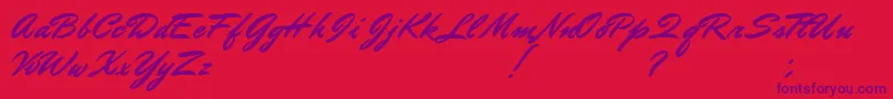 DoctorRussel Font – Purple Fonts on Red Background