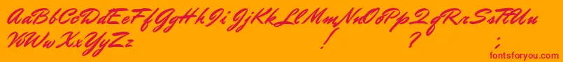 DoctorRussel Font – Red Fonts on Orange Background