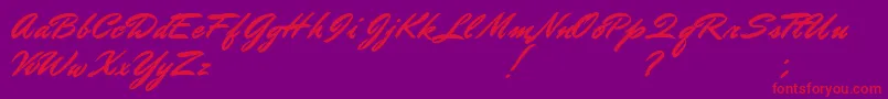 Police DoctorRussel – polices rouges sur fond violet