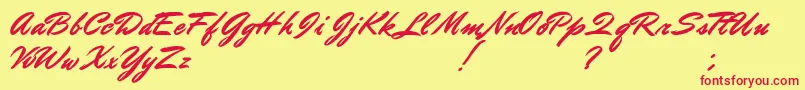 DoctorRussel Font – Red Fonts on Yellow Background