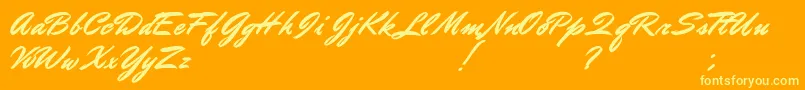 DoctorRussel Font – Yellow Fonts on Orange Background