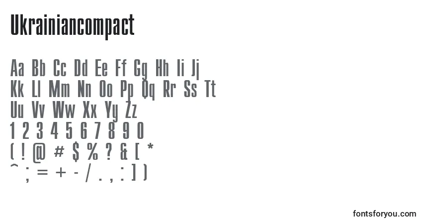 Шрифт Ukrainiancompact – алфавит, цифры, специальные символы