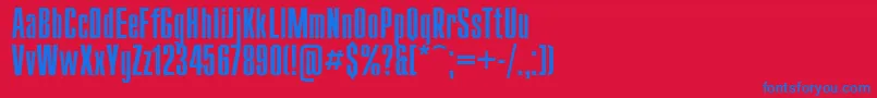 Ukrainiancompact Font – Blue Fonts on Red Background