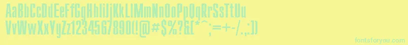 Ukrainiancompact Font – Green Fonts on Yellow Background