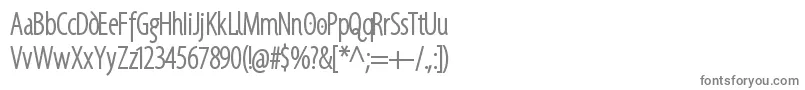 フォントSantanaRegularcondensed – 白い背景に灰色の文字