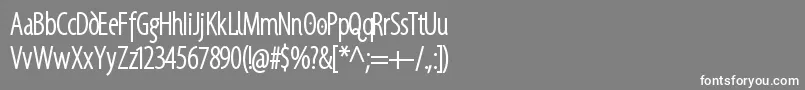 フォントSantanaRegularcondensed – 灰色の背景に白い文字