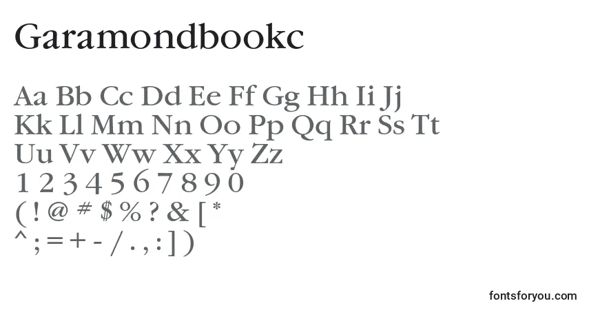 Czcionka Garamondbookc – alfabet, cyfry, specjalne znaki