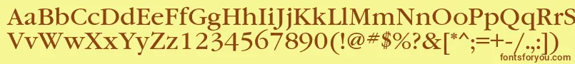 Garamondbookc Font – Brown Fonts on Yellow Background