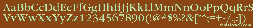 Garamondbookc Font – Green Fonts on Brown Background