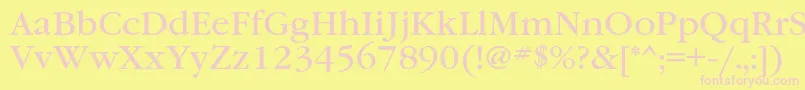 Garamondbookc Font – Pink Fonts on Yellow Background