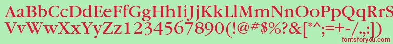 Garamondbookc Font – Red Fonts on Green Background