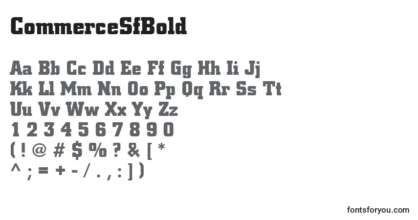 Schriftart CommerceSfBold – Alphabet, Zahlen, spezielle Symbole