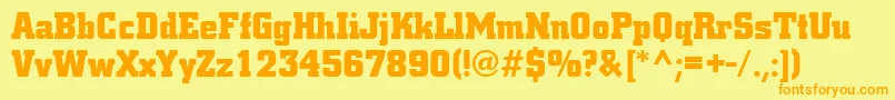 CommerceSfBold-Schriftart – Orangefarbene Schriften auf gelbem Hintergrund