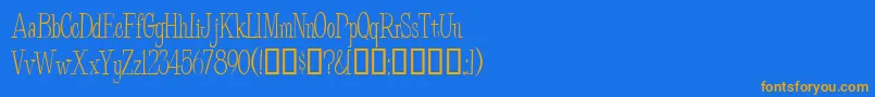 BudEasyNormal Font – Orange Fonts on Blue Background