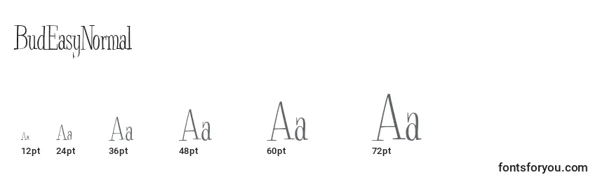 BudEasyNormal Font Sizes