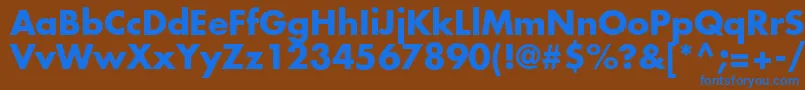 フォントKudosSsiBold – 茶色の背景に青い文字