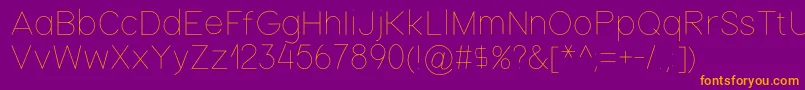Nordicahairline Font – Orange Fonts on Purple Background