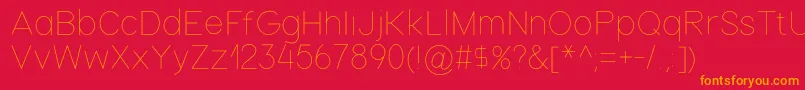 Nordicahairline Font – Orange Fonts on Red Background