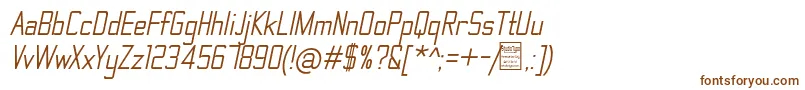 Шрифт ThematicItalicDemo – коричневые шрифты на белом фоне