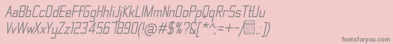 ThematicItalicDemo-Schriftart – Graue Schriften auf rosa Hintergrund