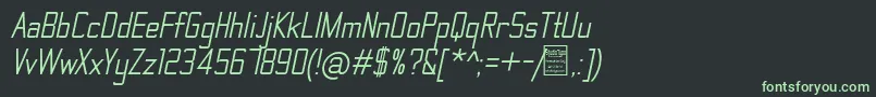 Fonte ThematicItalicDemo – fontes verdes em um fundo preto