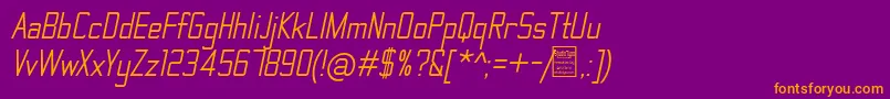 ThematicItalicDemo Font – Orange Fonts on Purple Background