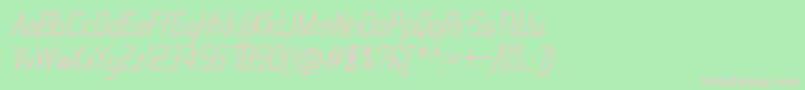 ThematicItalicDemo Font – Pink Fonts on Green Background