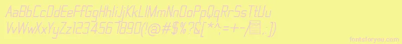 ThematicItalicDemo-fontti – vaaleanpunaiset fontit keltaisella taustalla