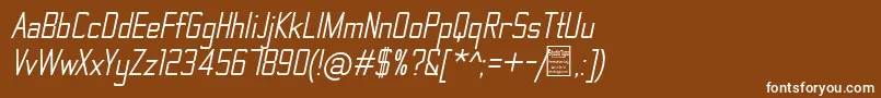 Шрифт ThematicItalicDemo – белые шрифты на коричневом фоне