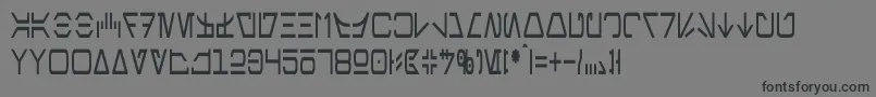 フォントAurebeshCondensed – 黒い文字の灰色の背景