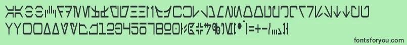 フォントAurebeshCondensed – 緑の背景に黒い文字