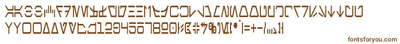 フォントAurebeshCondensed – 白い背景に茶色のフォント