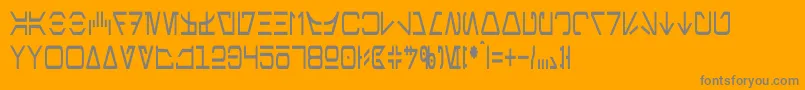 AurebeshCondensed Font – Gray Fonts on Orange Background